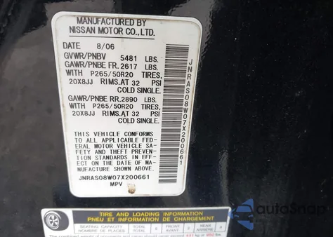 2007 Infiniti Fx35 from USA, damaged, VIN JNRAS08W07X200661